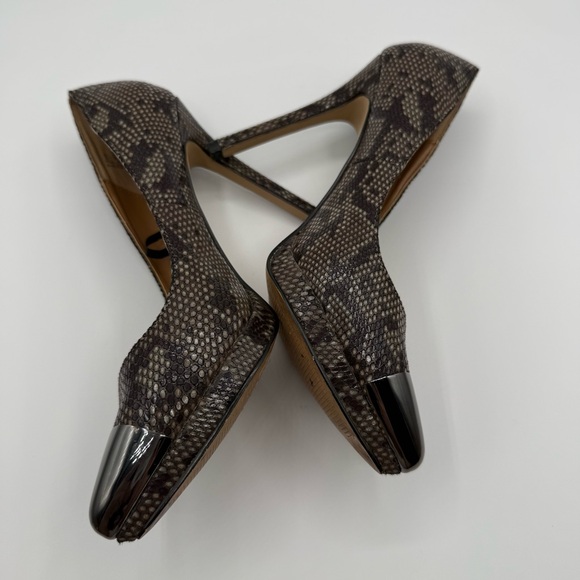Steve Madden Snakeskin Pumps Cap Toe Pointy Stiletto Heels 6.5 - Picture 15 of 16